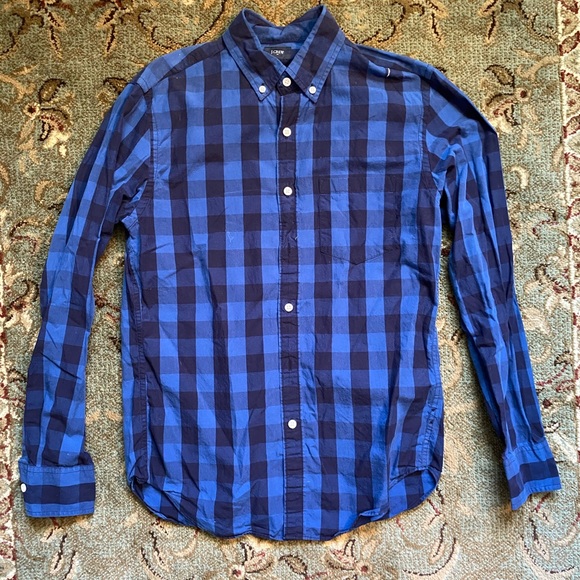 J Crew Dark Blue Men’s Small Dress Shirt - Picture 1 of 2